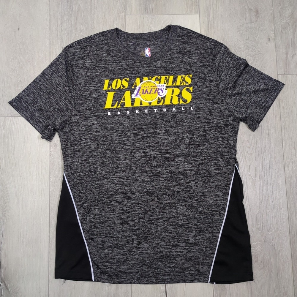 Los Angeles Lakers Shirt Mens Large Heather Gray NBA Performance Basketball Tee